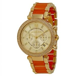 Michael Kors #MK6139 Women's Golden Peach Chronograph Watch